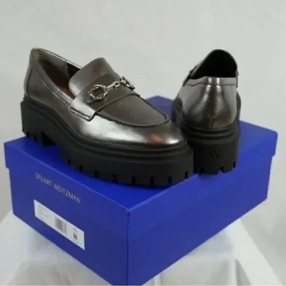 Stuart Weitzman Owen Chunky Leather Platform Bit Loafers Sz 6B - Picture 10 of 16